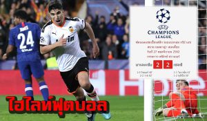 ไฮไลท์ฟุตบอล ยูฟ่า แชมป์เปี้ยนส์ ลีก บาเลนเซีย 2-2 เชลซี